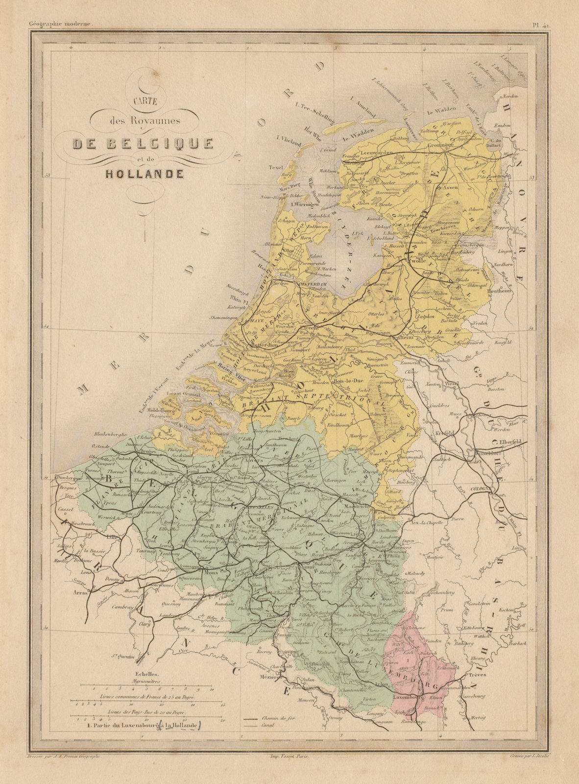 Belgique et de Hollande. Belgium & Netherlands. Benelux. MALTE-BRUN c1871 map